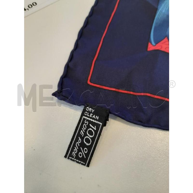 FOULARD  S.T. DUPONT PARIS BLU ROSSO FIORI GIALLI | Mercatino dell'Usato Roma rebibbia 3