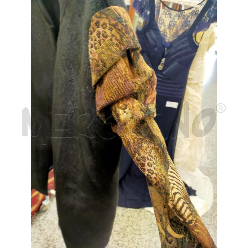 GIACCA DONNA NERO PELO RASO/MANICA ANIMALIER  | Mercatino dell'Usato Roma rebibbia 2