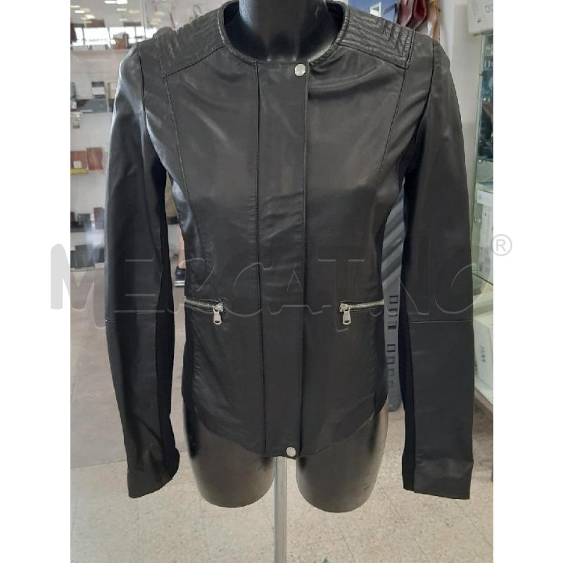 GIACCA DONNA PINKO NERA STOFFA PELLE NERA | Mercatino dell'Usato Roma rebibbia 1