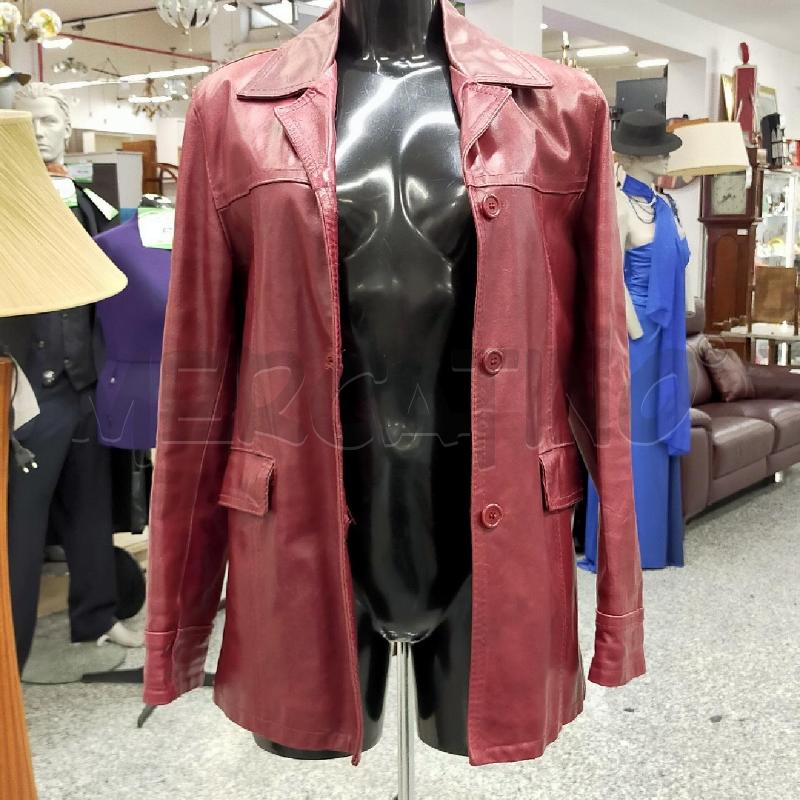 GIACCA PELLE DONNA FERRONE BORDEAUX 3BOTT TGS | Mercatino dell'Usato Roma rebibbia 1
