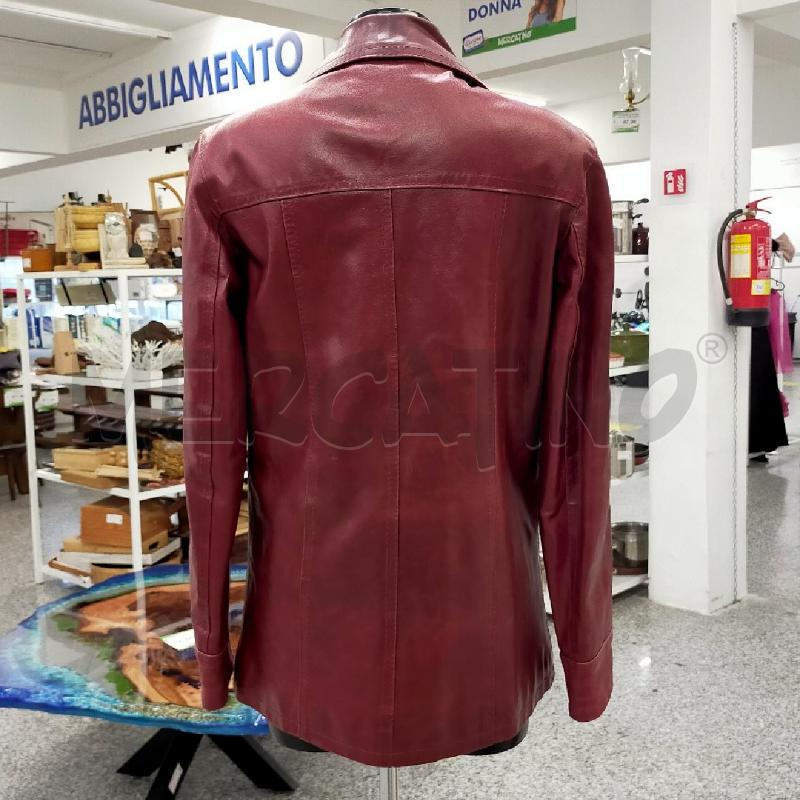 GIACCA PELLE DONNA FERRONE BORDEAUX 3BOTT TGS | Mercatino dell'Usato Roma rebibbia 3