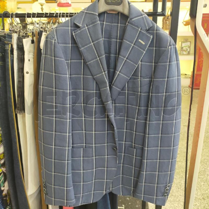 GIACCA UOMO BLU QUADRETTI BIANCHI ALESSANDRO TELLINI PER GEREMIA | Mercatino dell'Usato Roma rebibbia 1