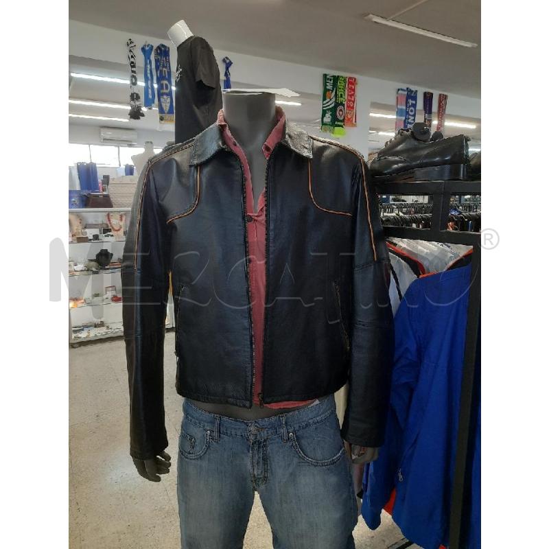 GIACCA UOMO ROBERT'S NERA PELLE DETT ARANCIONI | Mercatino dell'Usato Roma rebibbia 1