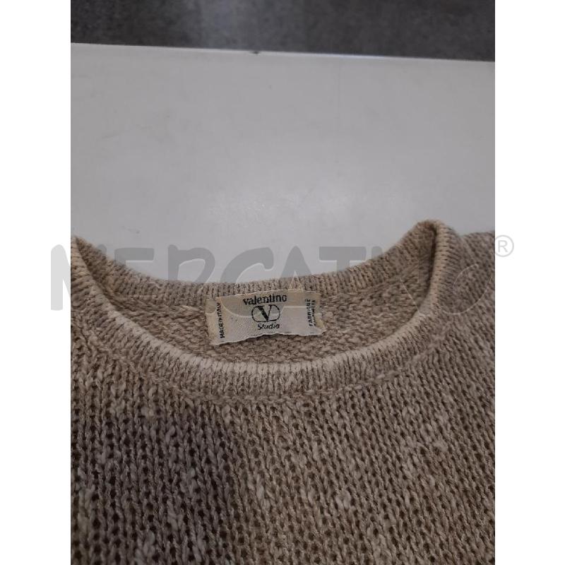 GILET DONNA VALENTINO STUDIO BEIGE FIORI CREMA  | Mercatino dell'Usato Roma rebibbia 2