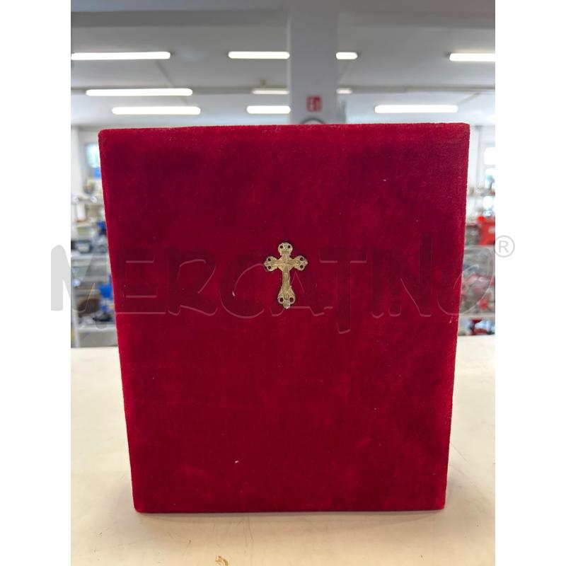ICONA RELIGIOSA VELLUTO ROSSO CROCE DOR | Mercatino dell'Usato Roma rebibbia 1
