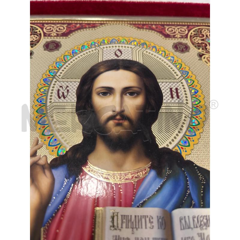 ICONA RELIGIOSA VELLUTO ROSSO CROCE DOR | Mercatino dell'Usato Roma rebibbia 3
