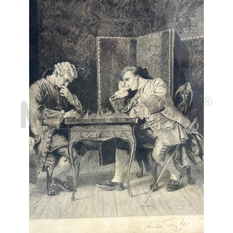 INCISIONE B/N THE CHESS PLAYERS LUKE TAYLOR | Mercatino dell'Usato Roma rebibbia 2