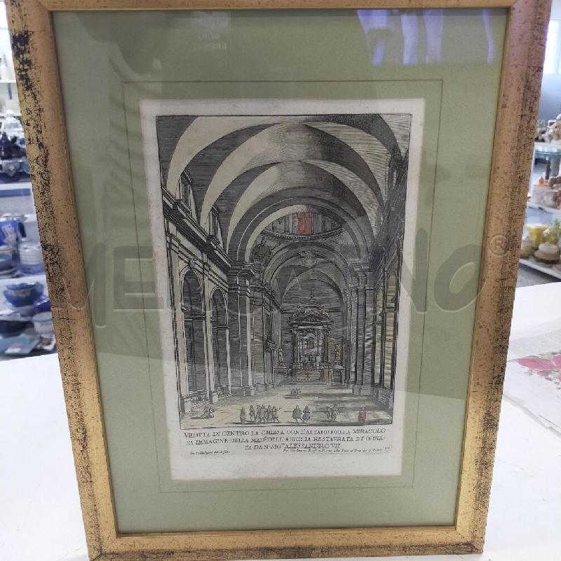 INCISIONE COLORI VEDUTA INTERNA CHIESA  | Mercatino dell'Usato Roma rebibbia 1