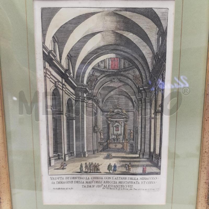 INCISIONE COLORI VEDUTA INTERNA CHIESA  | Mercatino dell'Usato Roma rebibbia 2