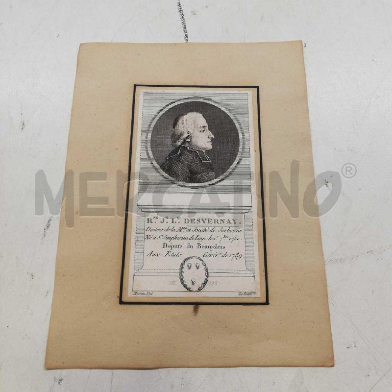 INCISIONE R.J.L. DESVERBNAY 1789 | Mercatino dell'Usato Roma rebibbia 1