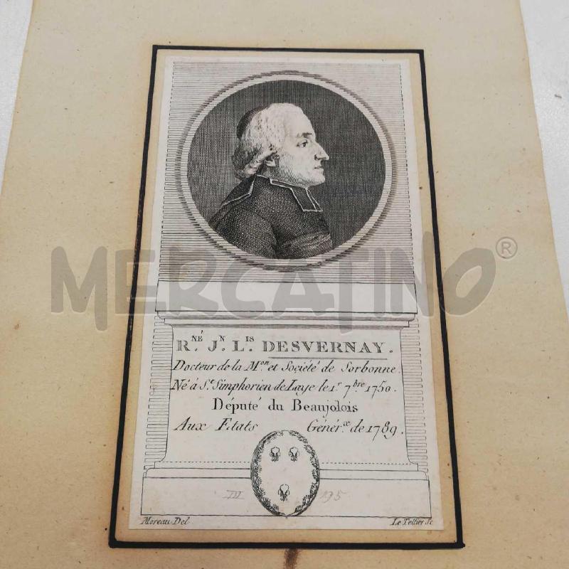 INCISIONE R.J.L. DESVERBNAY 1789 | Mercatino dell'Usato Roma rebibbia 2