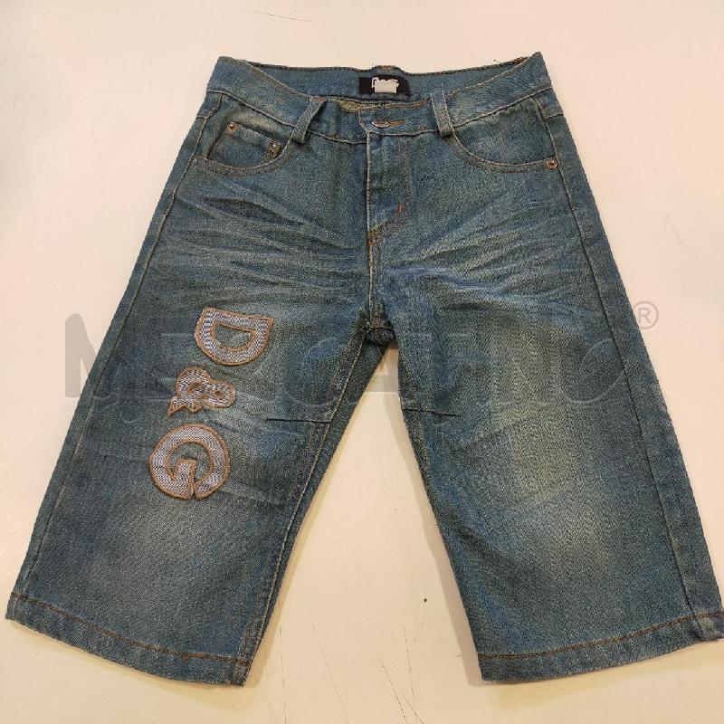 JEANS B D&G TG8 BLU TOPPA LOGO BEIGE  | Mercatino dell'Usato Roma rebibbia 1
