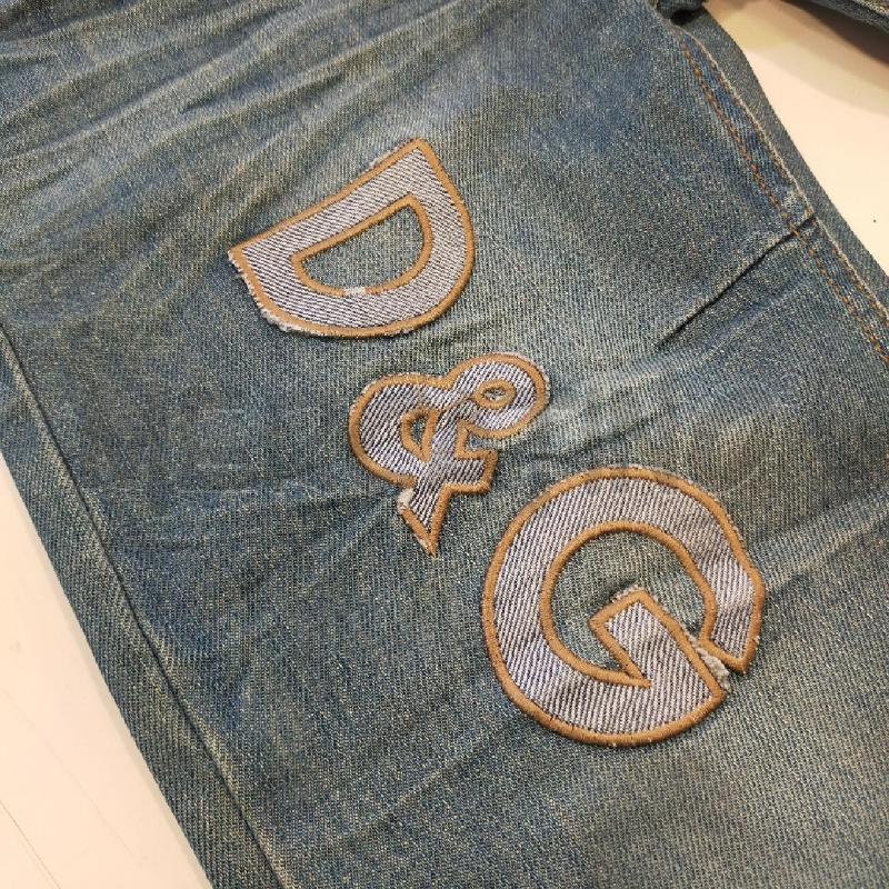 JEANS B D&G TG8 BLU TOPPA LOGO BEIGE  | Mercatino dell'Usato Roma rebibbia 2