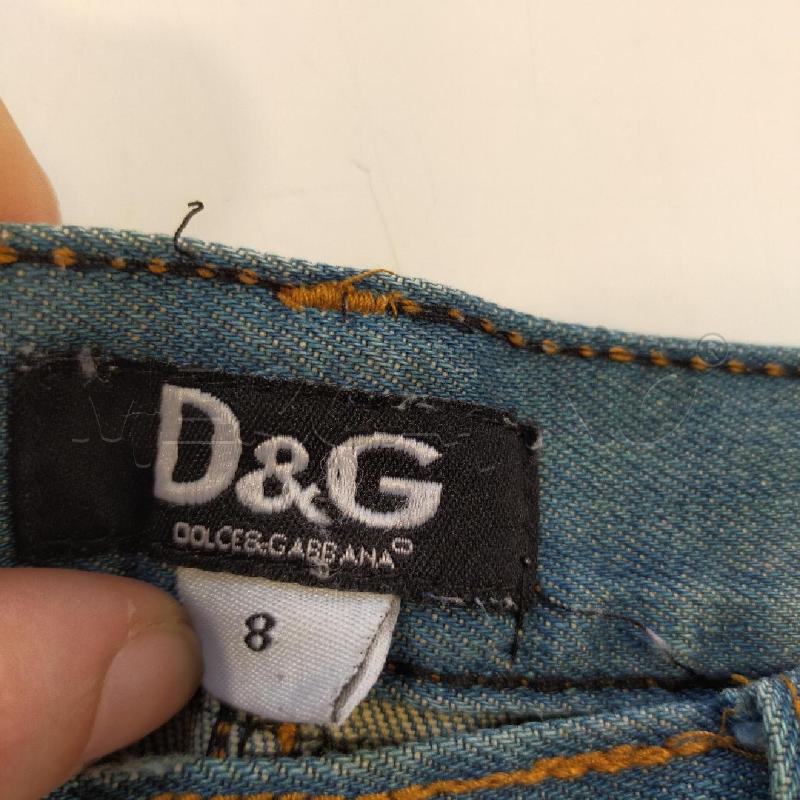 JEANS B D&G TG8 BLU TOPPA LOGO BEIGE  | Mercatino dell'Usato Roma rebibbia 3