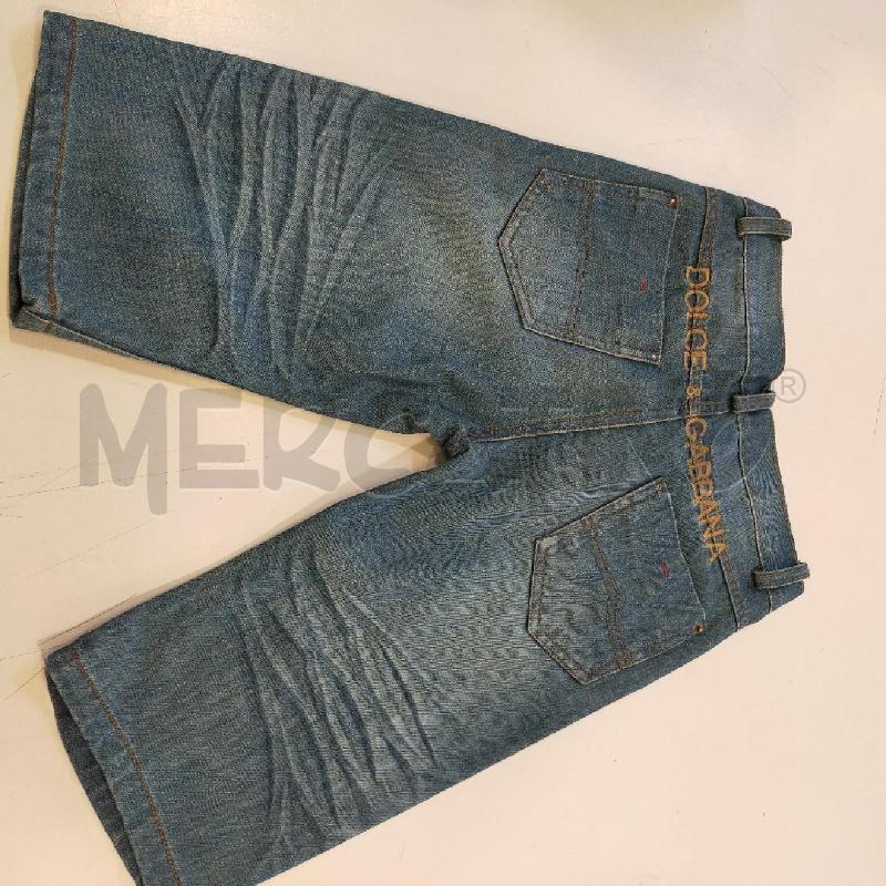 JEANS B D&G TG8 BLU TOPPA LOGO BEIGE  | Mercatino dell'Usato Roma rebibbia 4