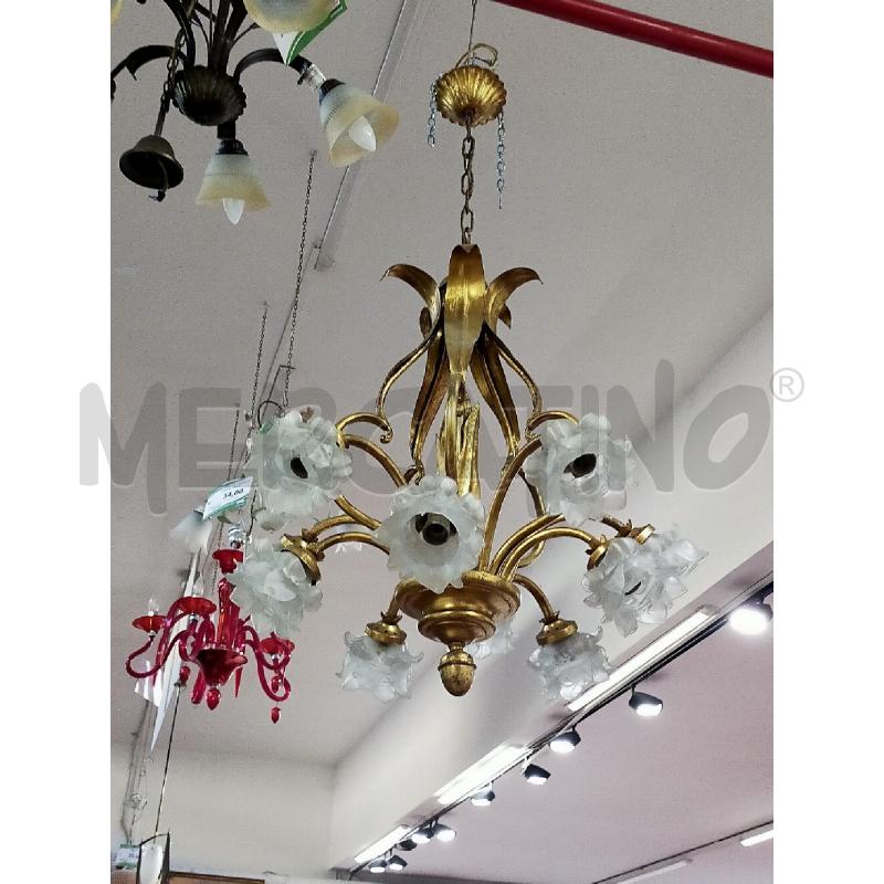 LAMPADARIO DORATO 8 COPPE SAT DA RIV | Mercatino dell'Usato Roma rebibbia 4
