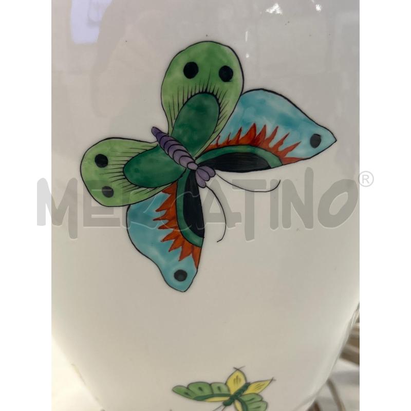 LAMPADA CERAMICA BIANCA FARFALLE DIPINTE | Mercatino dell'Usato Roma rebibbia 2
