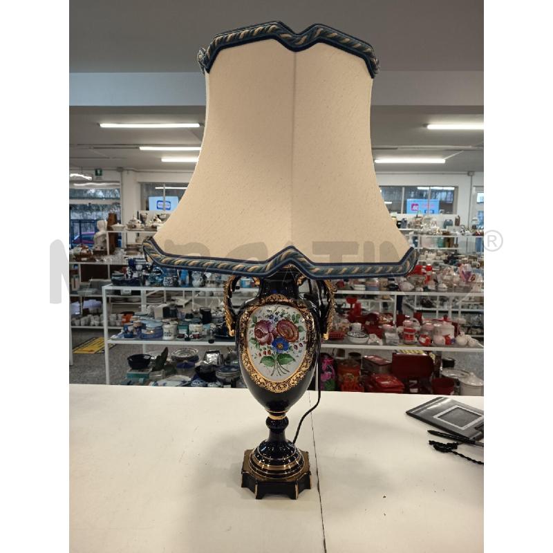LAMPADA CERAM BLU FIORI DEC DOR MAS | Mercatino dell'Usato Roma rebibbia 1
