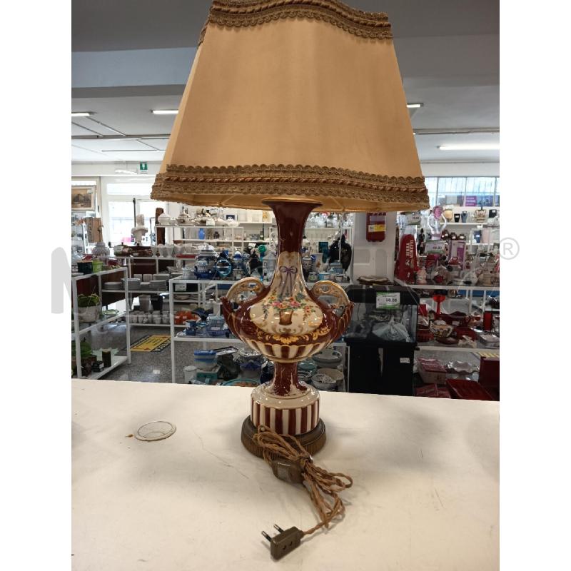 LAMPADA CERAM BORDEAUX FIORI DIPINTI 2M 1L | Mercatino dell'Usato Roma rebibbia 1