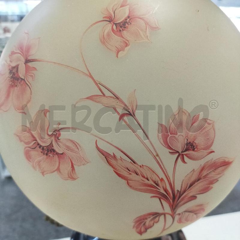 LAMPADA CERAM NERA FIORI ROSA | Mercatino dell'Usato Roma rebibbia 2