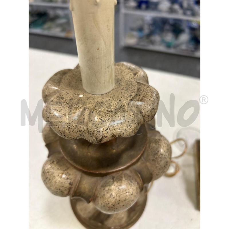 LAMPADA LEGNO BEIGE DORATA BOMBATA | Mercatino dell'Usato Roma rebibbia 2