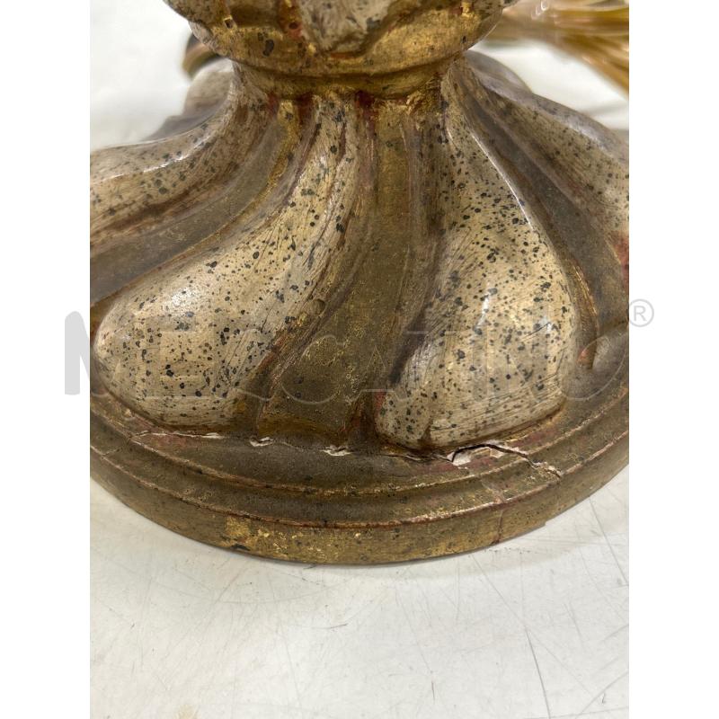 LAMPADA LEGNO BEIGE DORATA BOMBATA | Mercatino dell'Usato Roma rebibbia 3
