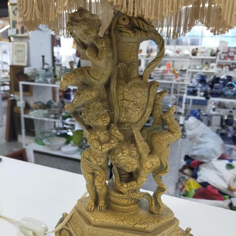 LAMPADA LEGNO PUTTI STILE VENZIANO CREPE | Mercatino dell'Usato Roma rebibbia 2
