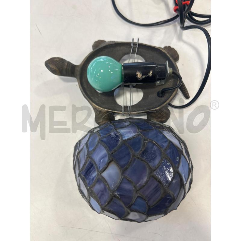 LAMPADA TARTARUGA MET VETRO VIOLA VERDE DA RIV | Mercatino dell'Usato Roma rebibbia 3