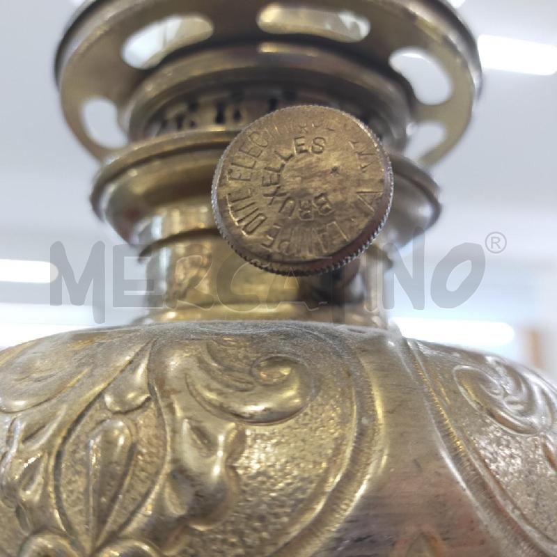 LAMPADA T OLIO MET DORATO LAVORATA CAPP VETRO | Mercatino dell'Usato Roma rebibbia 4