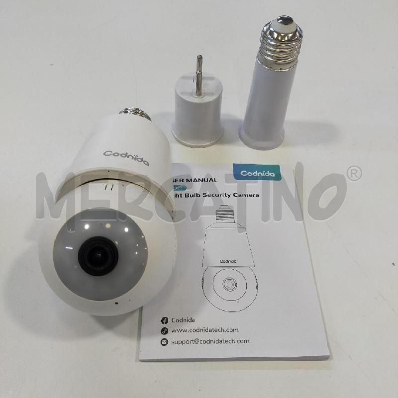 LAMPADINA WEBCAM SORVEGLIANZA CODNIDA 2K | Mercatino dell'Usato Roma rebibbia 1