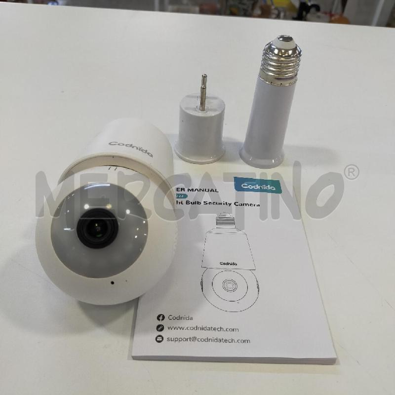 LAMPADINA WEBCAM SORVEGLIANZA CODNIDA 2K | Mercatino dell'Usato Roma rebibbia 1