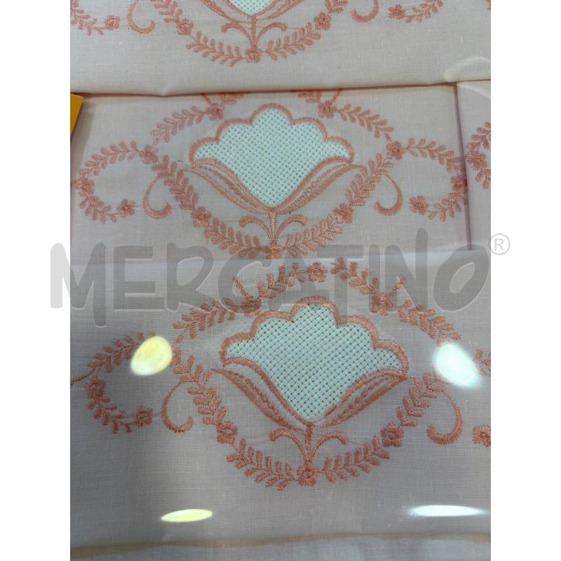 LENZUOLO MATRIMONIALE+2FEDERE ROSA RICAMO | Mercatino dell'Usato Roma rebibbia 2