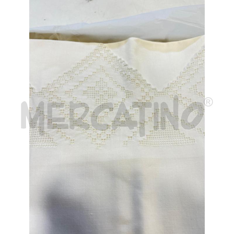 LENZUOLO MATRIMONIALE+2 FEDERE BORDO PUNTE TRAFORATO  | Mercatino dell'Usato Roma rebibbia 2