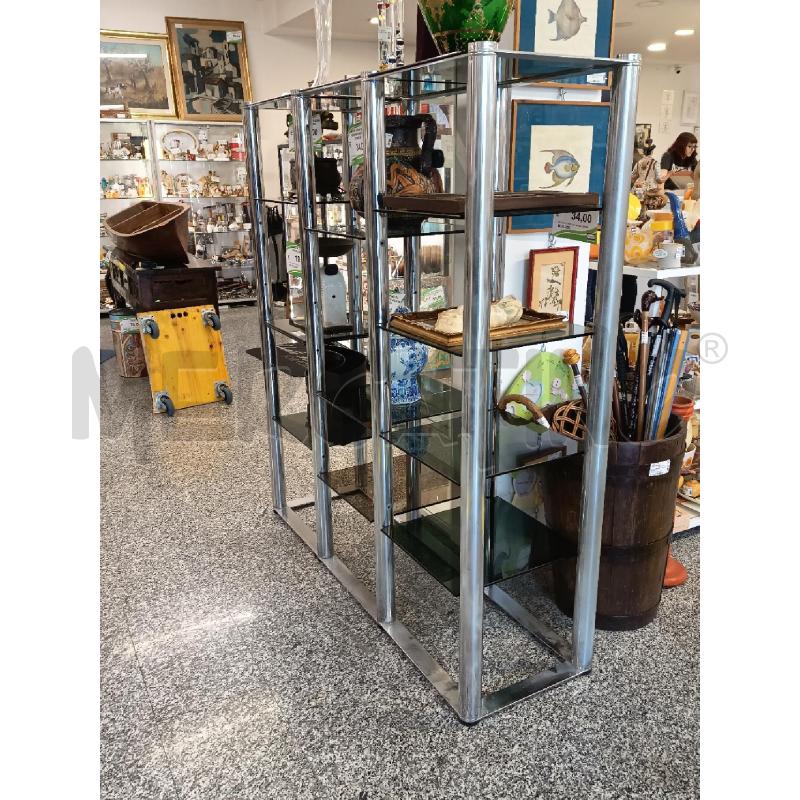 LIBRERIA CROMO RIPIANI VETRO FUMÈ | Mercatino dell'Usato Roma rebibbia 4