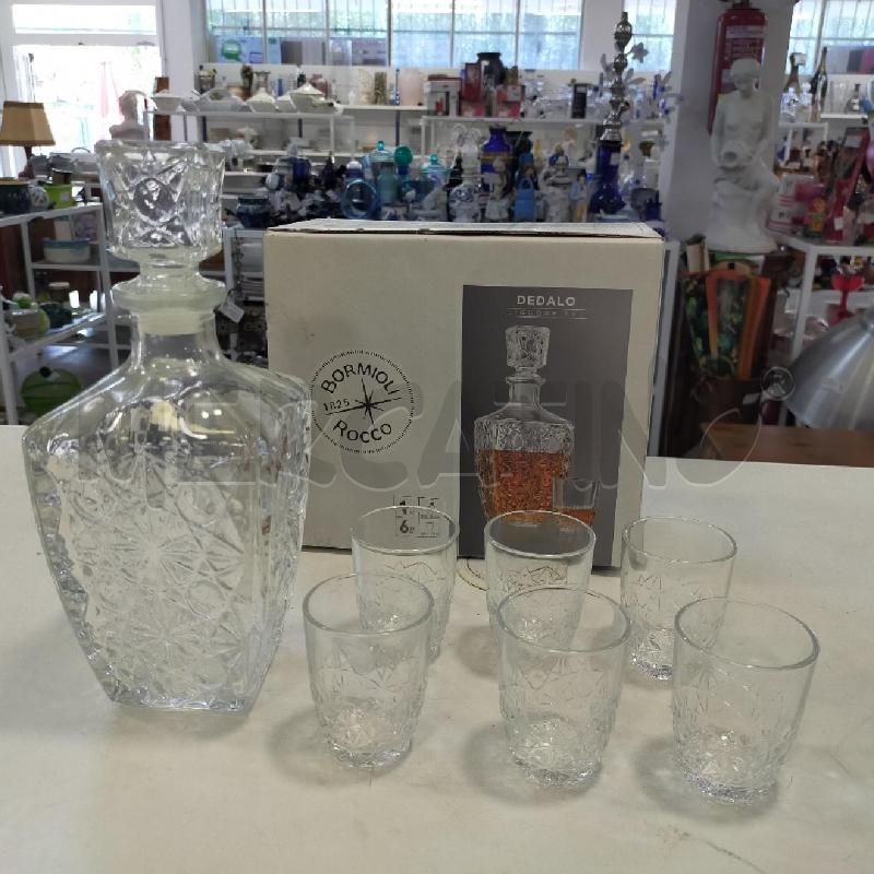 LIQUORE SET VETRO 6 PZ+ BOTTIGLIA BORMIOLI | Mercatino dell'Usato Roma rebibbia 1