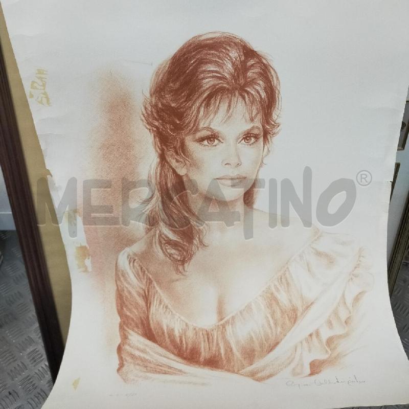 LITOGRAFIA 4 COLORI AUTORITRATTO FIRMATO GINA LOLLOBRIGIDA  | Mercatino dell'Usato Roma rebibbia 1