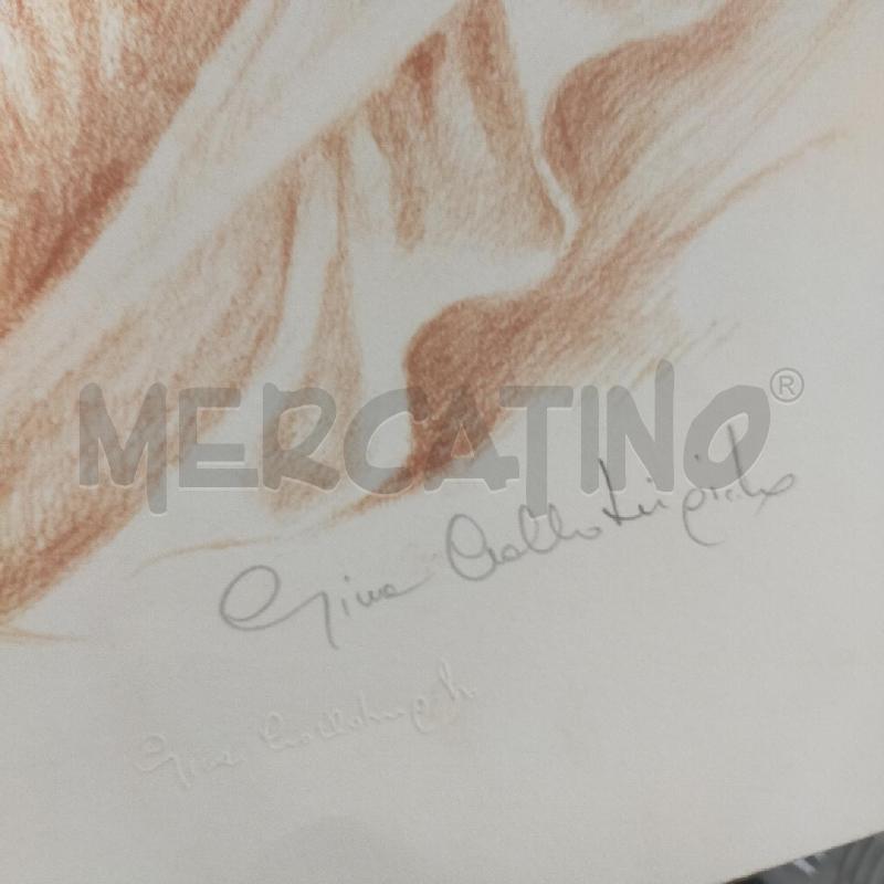 LITOGRAFIA 4 COLORI AUTORITRATTO FIRMATO GINA LOLLOBRIGIDA  | Mercatino dell'Usato Roma rebibbia 2