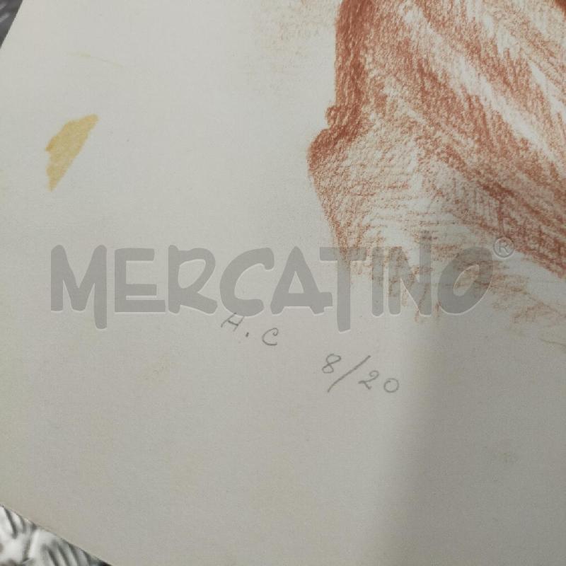 LITOGRAFIA 4 COLORI AUTORITRATTO FIRMATO GINA LOLLOBRIGIDA  | Mercatino dell'Usato Roma rebibbia 3