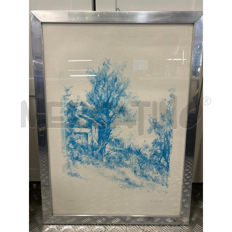 LITOGRAFIA ALBERI AZZURRI FIRMA CIRILLI | Mercatino dell'Usato Roma rebibbia 1