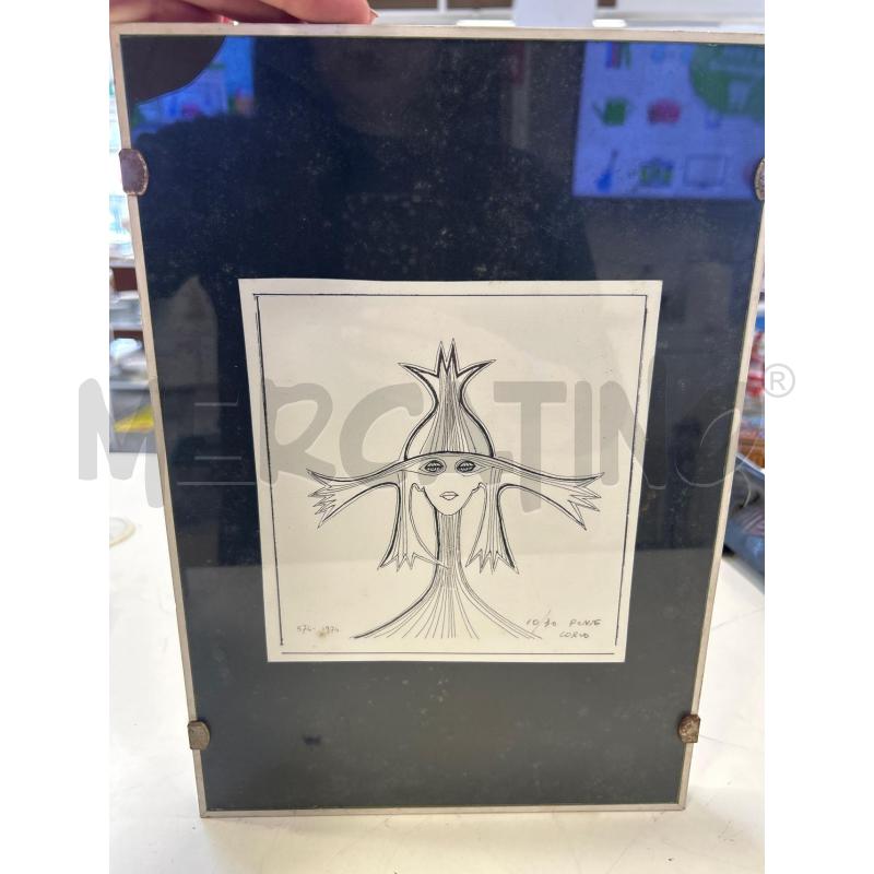 LITOGRAFIA B/N PONTECORVO FIGURA SURREALE 10/30 | Mercatino dell'Usato Roma rebibbia 1