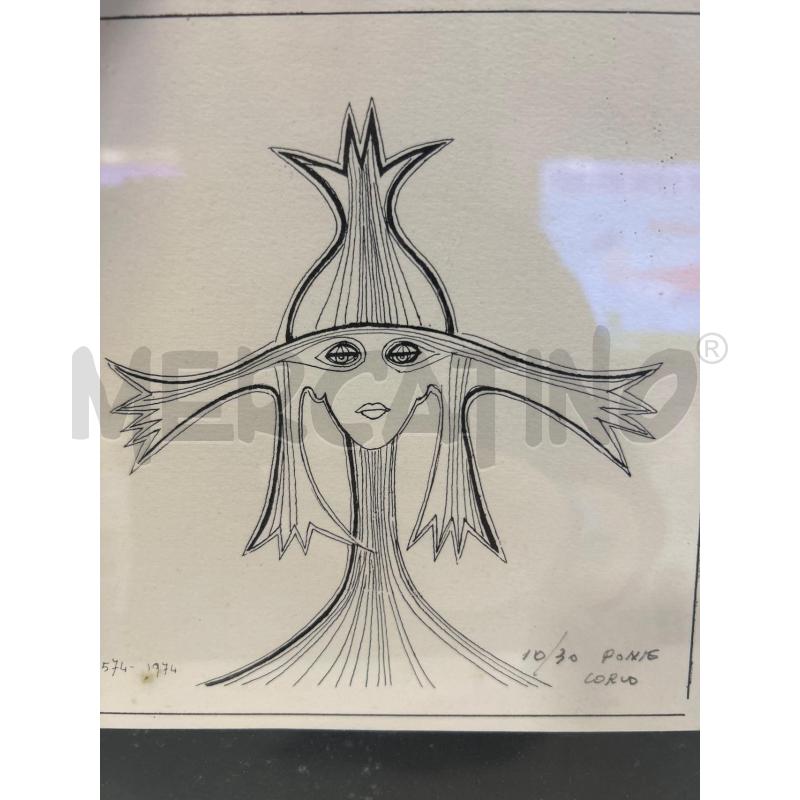 LITOGRAFIA B/N PONTECORVO FIGURA SURREALE 10/30 | Mercatino dell'Usato Roma rebibbia 2