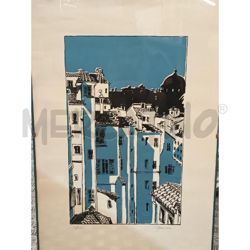 LITOGRAFIA BIANCA NERA BLU CASE 82/100 | Mercatino dell'Usato Roma rebibbia 1