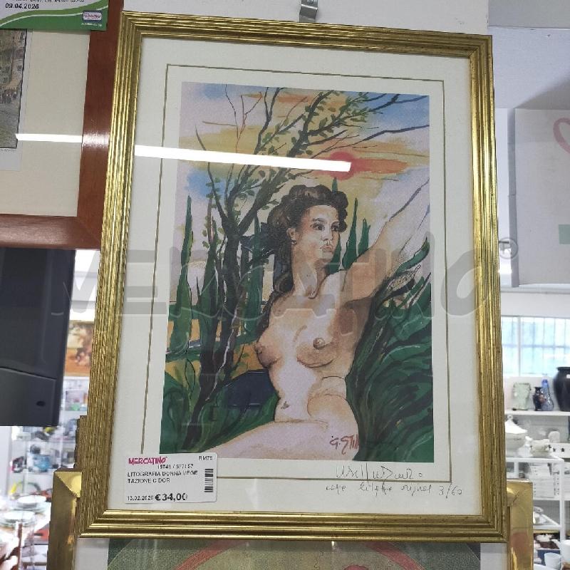 LITOGRAFIA DONNA VEGETAZIONE C DOR | Mercatino dell'Usato Roma rebibbia 1