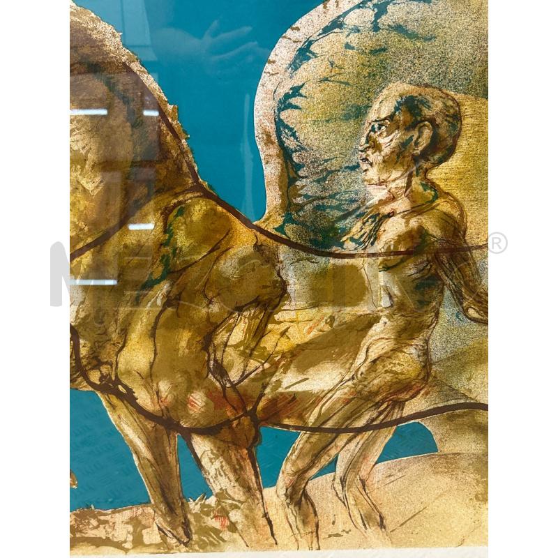 LITOGRAFIA UOMO A CAVALLO ANTONIO TOTERO 7/99 106X75 | Mercatino dell'Usato Roma rebibbia 2