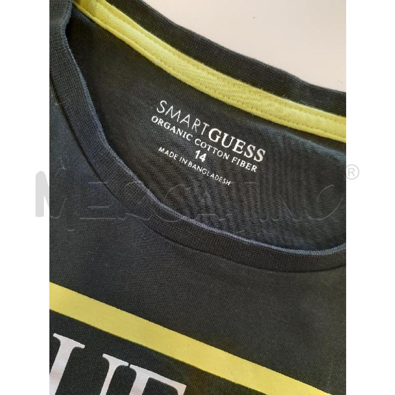 MAGLIA BAMBINO GUESS VERDE SCRITTA BIANCA GIALLA FLUO | Mercatino dell'Usato Roma rebibbia 2