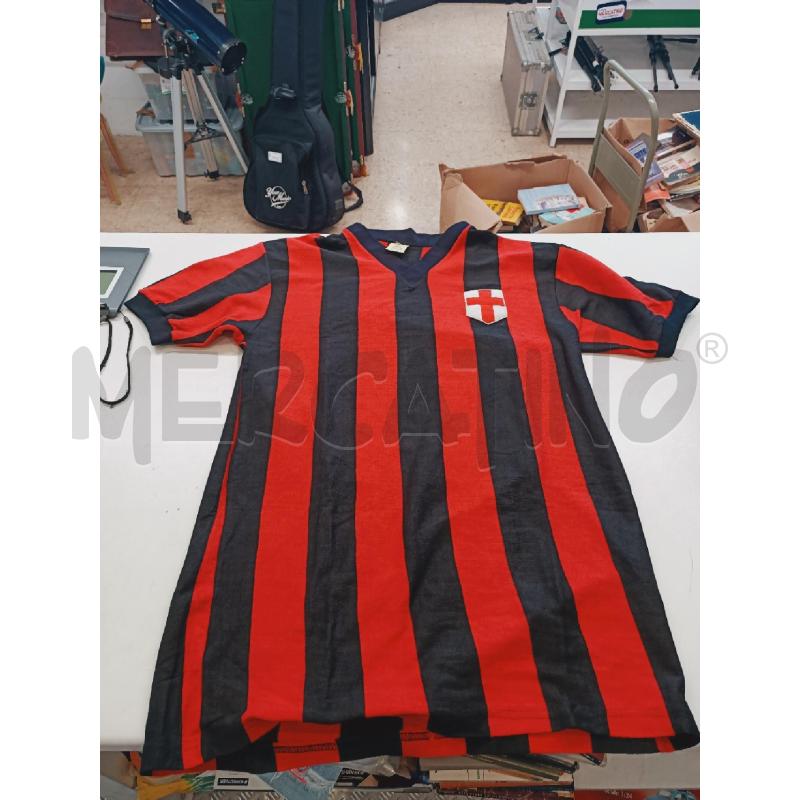 MAGLIA CALCIO ROSSO NERO STEMMA CROCE | Mercatino dell'Usato Roma rebibbia 1