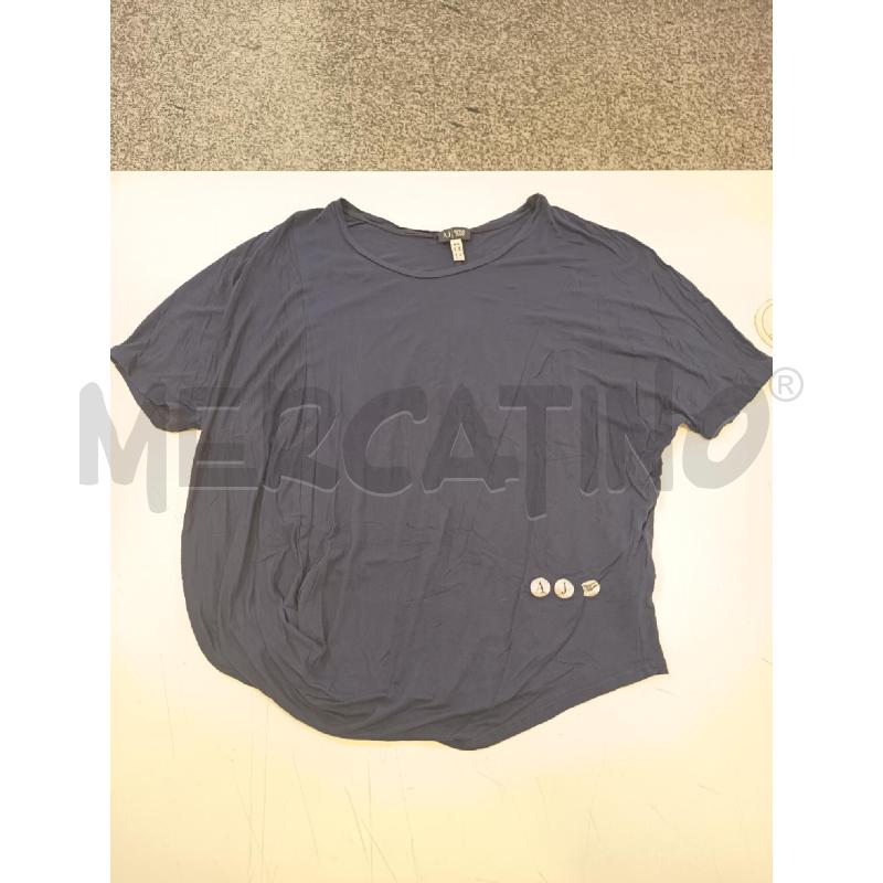 MAGLIA DONNA ARMANI JEANS BLU SCRITTA LATERALE  | Mercatino dell'Usato Roma rebibbia 1