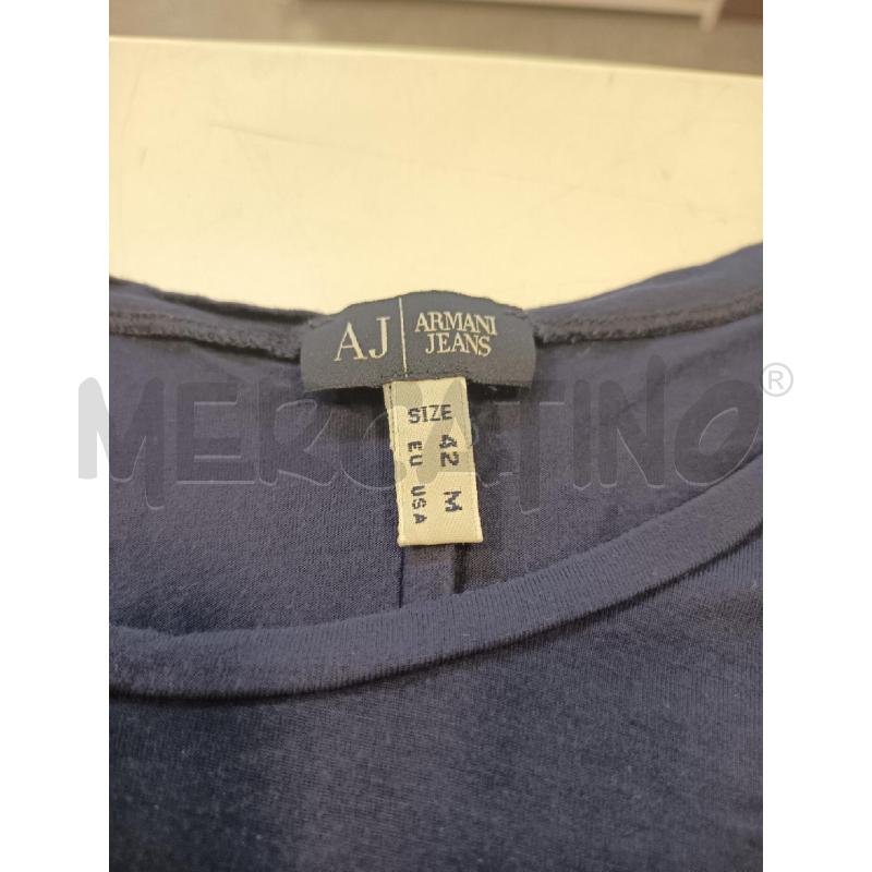 MAGLIA DONNA ARMANI JEANS BLU SCRITTA LATERALE  | Mercatino dell'Usato Roma rebibbia 2