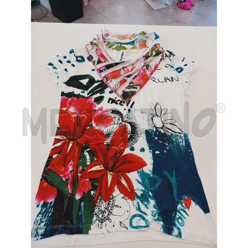 MAGLIA DONNA DESIGUAL BIANCA COLORATA | Mercatino dell'Usato Roma rebibbia 1