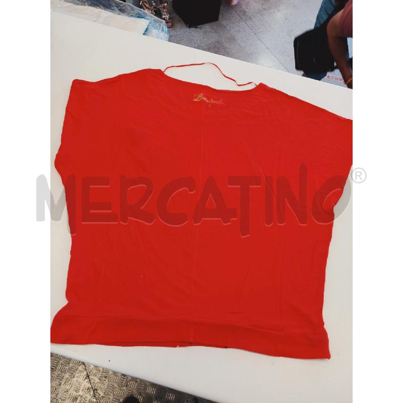 MAGLIA DONNA DESIGUAL ROSSA SCRITTE CUORE NERO GLITTER | Mercatino dell'Usato Roma rebibbia 2